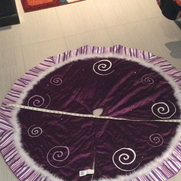 Purple Peppermint Christmas Tree Skirt - Picture 6 of 11